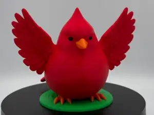 Chibi Style Cardinal with Open Wings