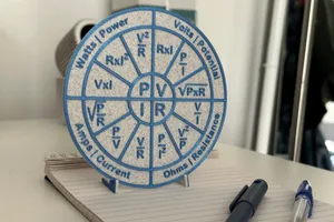 Ohm's Law Circle Cheat Sheet - Electronics