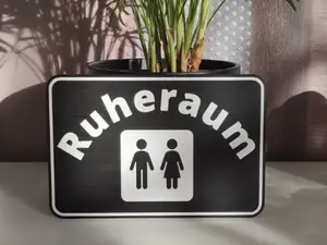 Ruheraum - Türschild - WC - Schlafzimmer - Sauna