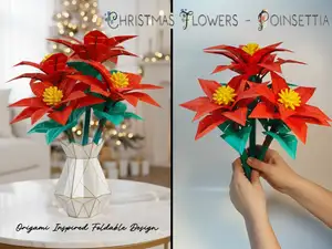 Christmas Flower - Poinsettia (Origami Inspired)