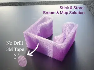 No Drill Mop Holder - Adhesive Grip (20-25mm)