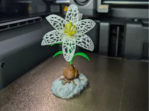 Voronoi Lily Blossom on Stone