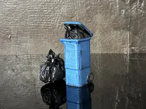 Waste Bin Kit Card 1:24 garage diorama accessories