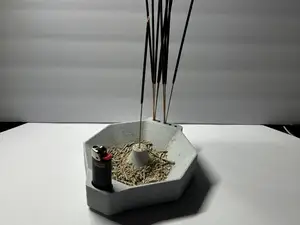 Incense Stand w/ Lighter Slot & Storage