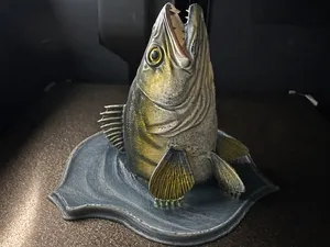 Walleye/Zander Wall Mount –Detailed 3D Print
