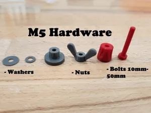 M5 Printable Hardware - Hex Bolts, Nuts, Washers