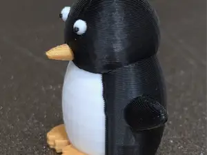 Startled penguin
