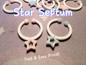 Star Fake Septum (Piercing Ring)