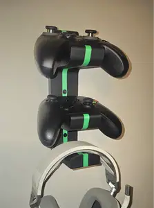 Dual Controller and Headset Holder - Wall Mounted