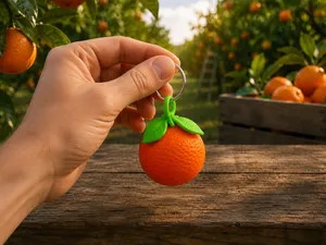 Cute Orange Keychain – Realistic Citrus Charm