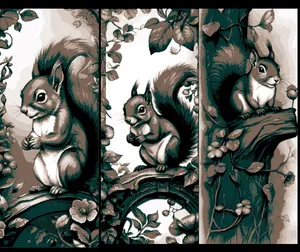 Vintage postcard of Squirrels - Set of 3 Bookmarks
