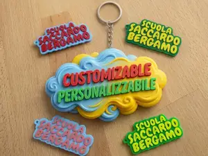Portachiavi con 3 Righe di Testo 3D Personalizzato