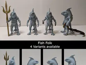 Fish folk - 4 variants