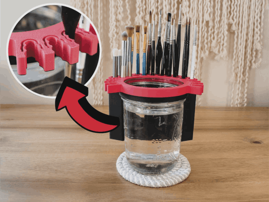 Paint Brush Holder for Mason Jar - Improved