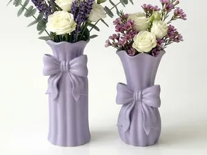 Coquette Ribbon Bow Vase Set | Modern Floral Decor
