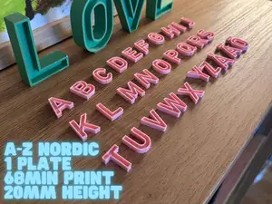 Alphabet letters A-Z Å Ä Ö Æ Ø 20mm