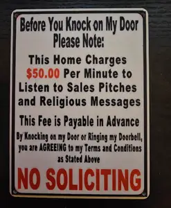 No Soliciting Sign