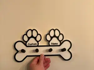Customizable Paw Themed Double Paw Leash Holder