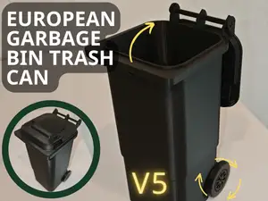 European Garbage Bin Trash Can V5 (Wheelie Bin)