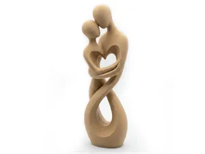 STATUA ABBRACCIO COPPIA CON CUORE E INFINITO