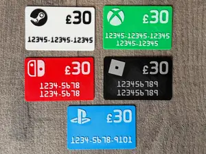 Customisable gaming gift cards - No AMS needed!