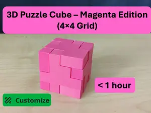3D Puzzle Cube – Magenta Edition (4×4 Grid)