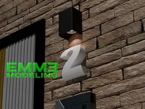 House Number 2 in Modern Rounded Style