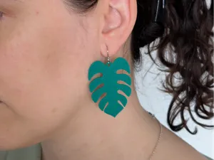 Aretes de hoja de monstera