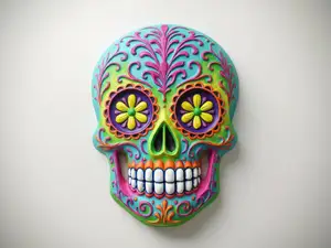 Decorative Sugar Skull Wall Plaque