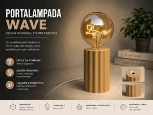 Portalampada Wave – moderna con attacco E27
