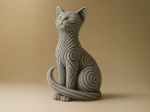 Elegante gato tribal decoración sin soportes