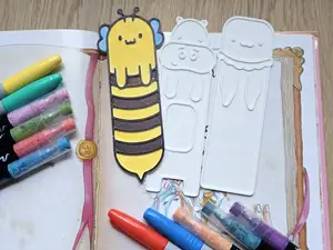 Bee Hippo Sea Lion Bookmark Coloring Craft