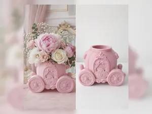Pink Princess Carriage Vase