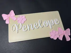 Flower and Bow Bedroom Door Sign