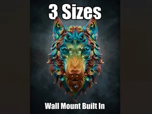 Modern Wolf Head Wall Art Dog German Shepard