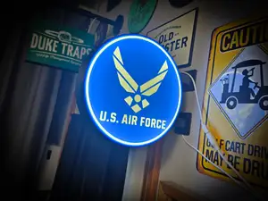 U.S. AIR FORCE ~ 2-Sided Round Lightbox