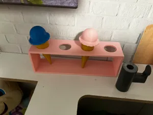 Realistic Toy Ice Cream Set with Modular Holder