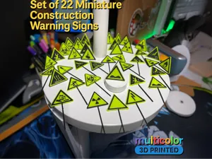 Set of 22 Miniature Construction Warning Signs