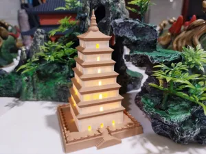 大雁塔-带底座 -分件组装版 + 一体打印版