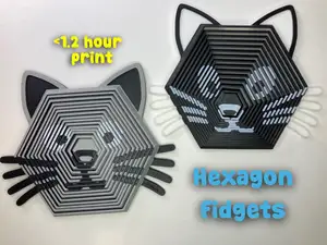 Feline Fidget - Kitty Cat Hexagon Fidget Toy