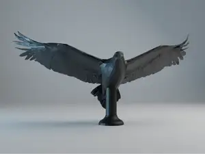 Low Poly Eagle Sculpture – Majestic Wingspan
