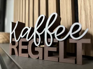 Kaffee Regelt Schriftzug modern Deko