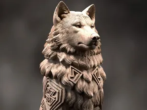 Runic Wolf Guardian – Nordic Spirit Statue