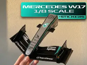 Mercedes W17 F1 2026 Front Wing 1/8 Scale+stickers
