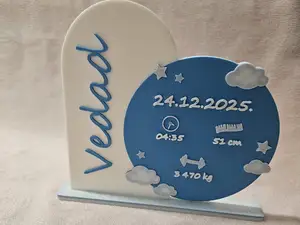 Baby boy birth announcement plaque