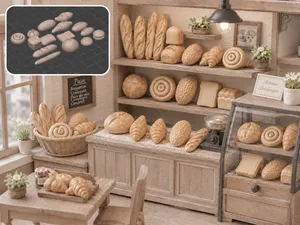 Miniature Dollhouse Bread Set #3