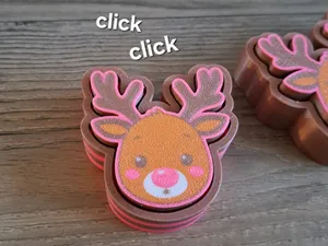 Cute reindeer / deer fidget clicker toy