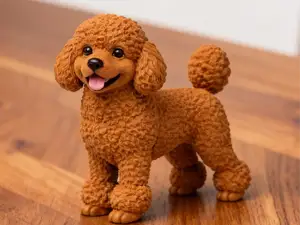 Toy Poodle Dog Figurine  Cute Puppy Toy 