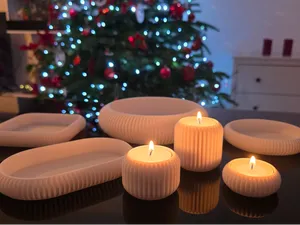Minimalist Ribbed Decor - Trays & Candle Holders