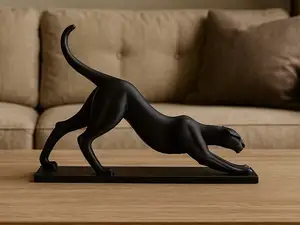 Stretching Panther Sculpture – Elegant Animal Art